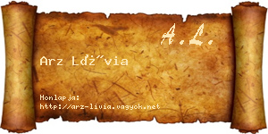 Arz Lívia névjegykártya