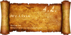 Arz Lívia névjegykártya